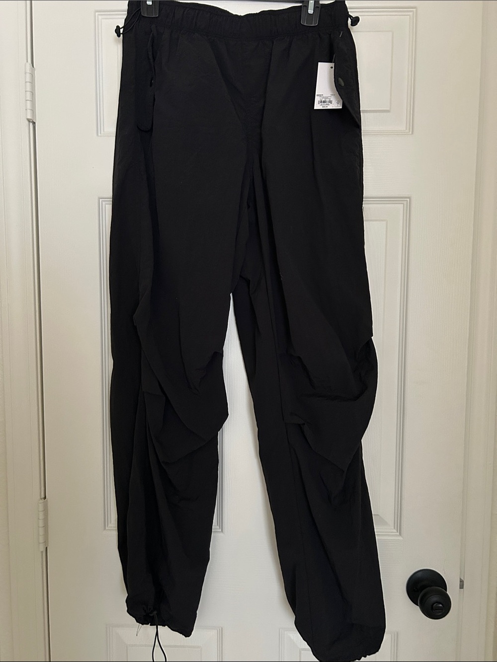 SO Black Draped Jogger Pants